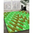 thumbnail image 3 of Ahgly Tapis Rectangulaire Lavable en Machine Intérieur Transitionnel Vert Néon, 3 Pieds x 5 Pieds, 3 of 7