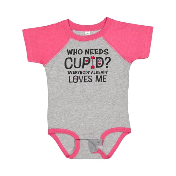 Inktastic Everybody Loves Me Who Needs Cupid with Hearts Boys or Girls Baby Bodysuit