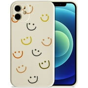 Compatible with iPhone 12 Case, Jusy Cute Smiley Face Funny Phone Case for Women Kids, Aesthetic Trendy Cute Fashion