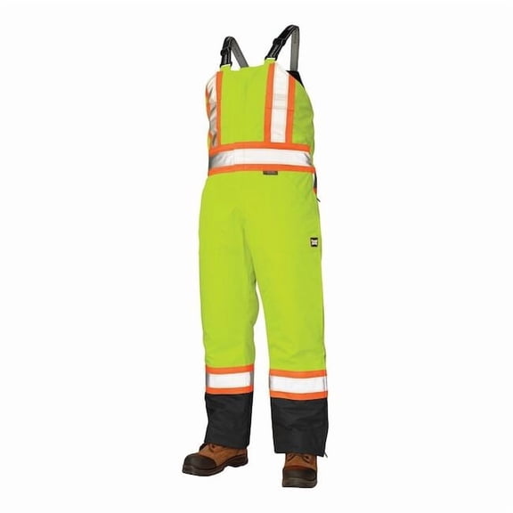 Tough Duck XL Hi-Vis Insulated Bibs, Florescent Green S79811