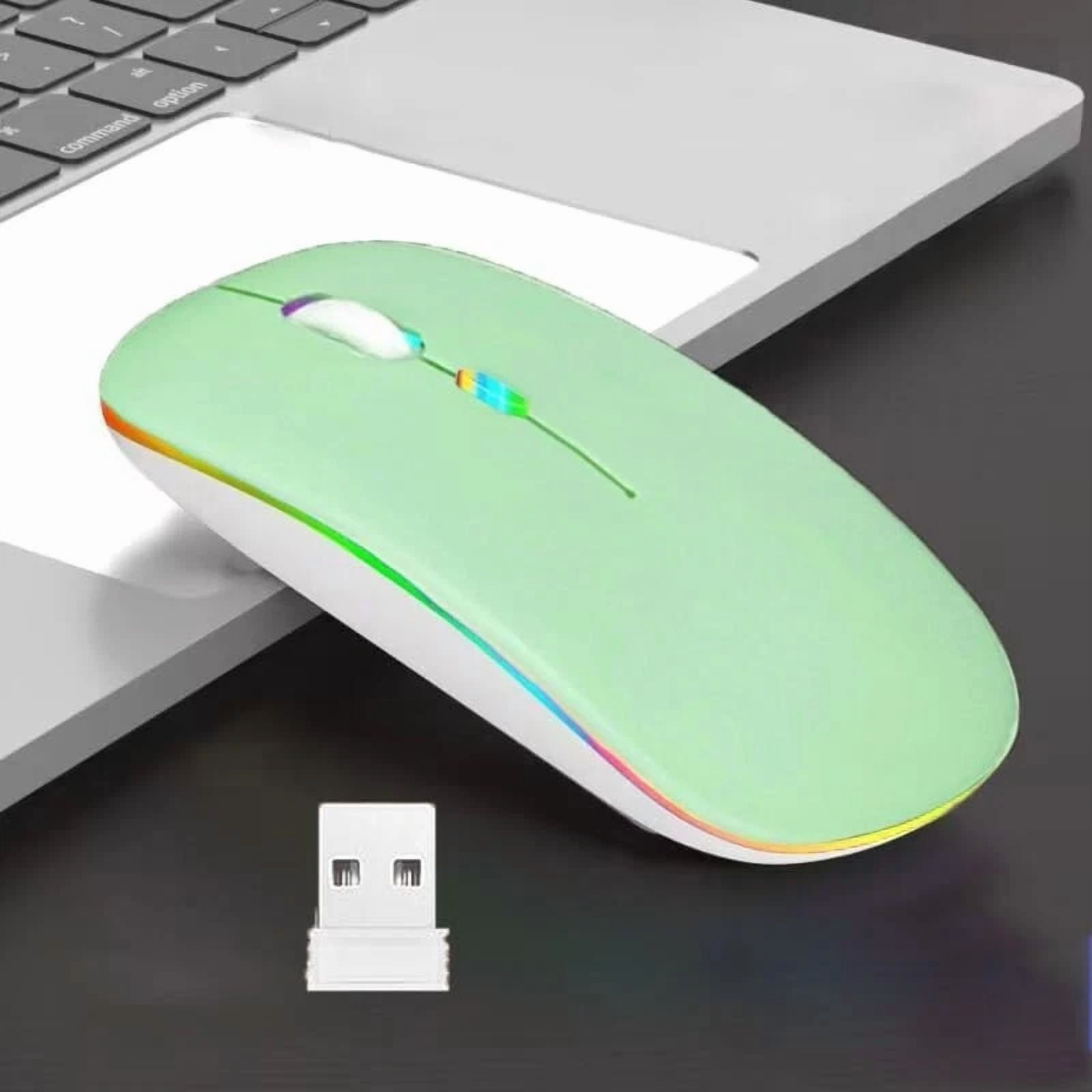 CIRCLE- Led Dual Mode Rechargeable Wireless Bluetooth Mouse Silent Slim Laptop Green