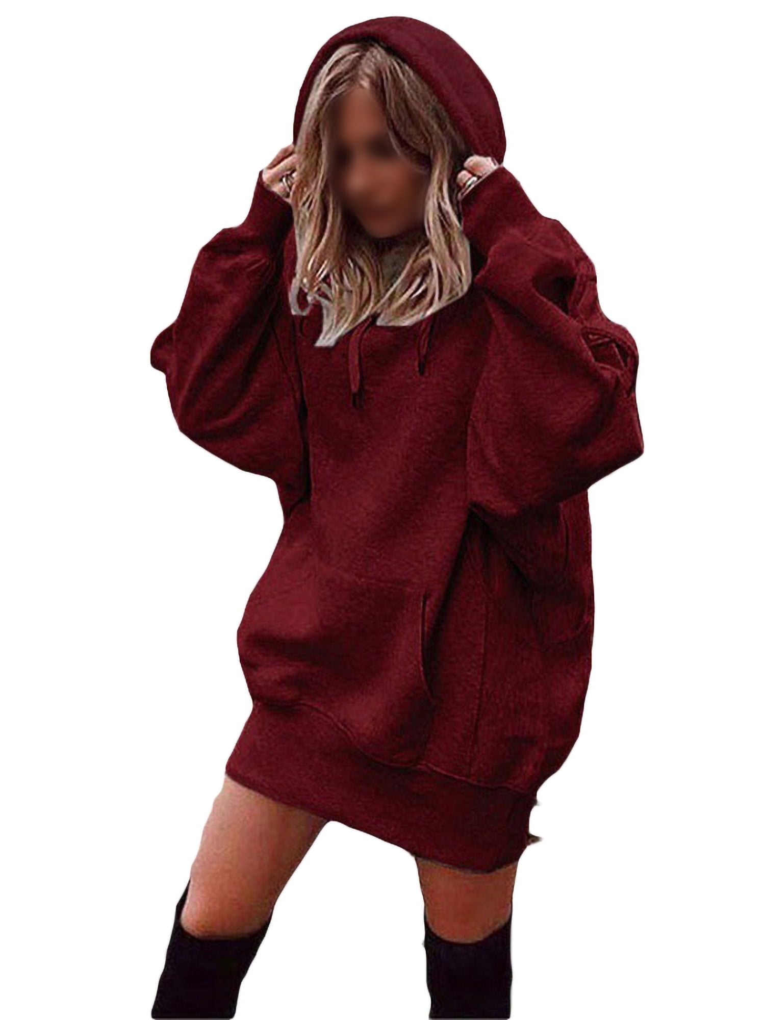 Oasisocean Women Oversized Faux Fleece Sweatshirt Pullover Hoodies Casual Loose Outwear Coat with Pocket Womens Hoodies 