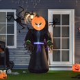 thumbnail image 2 of HOMCOM 6.9ft Tall Inflatable Halloween Pumpkin Reaper Light Up Yard Decoration with LED Lights and Fan, 2 of 8