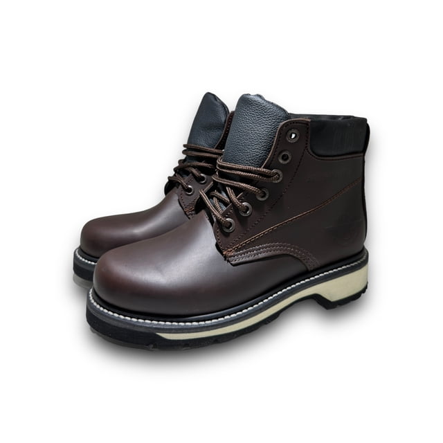 American Welt, Bota De Trabajo De Agujeta Con Cojín Industrial Uso Rudo, Piel Vacuno, Tabaco Graso, Suela Doble Densidad, Talla 29.0 MX