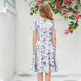 thumbnail image 5 of Grblisyd Dresses for Girls Summer Short Sleeve Dress Fashion Floral Print A Line Swing Basic Sundress, 5 of 5