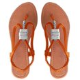 thumbnail image 1 of Peach Couture Sandale à Brides pour Femme, Style Romain, Slingback, à Bride en T, Perlée, Compensée, 1 Po, Orange, 6, 1 of 1