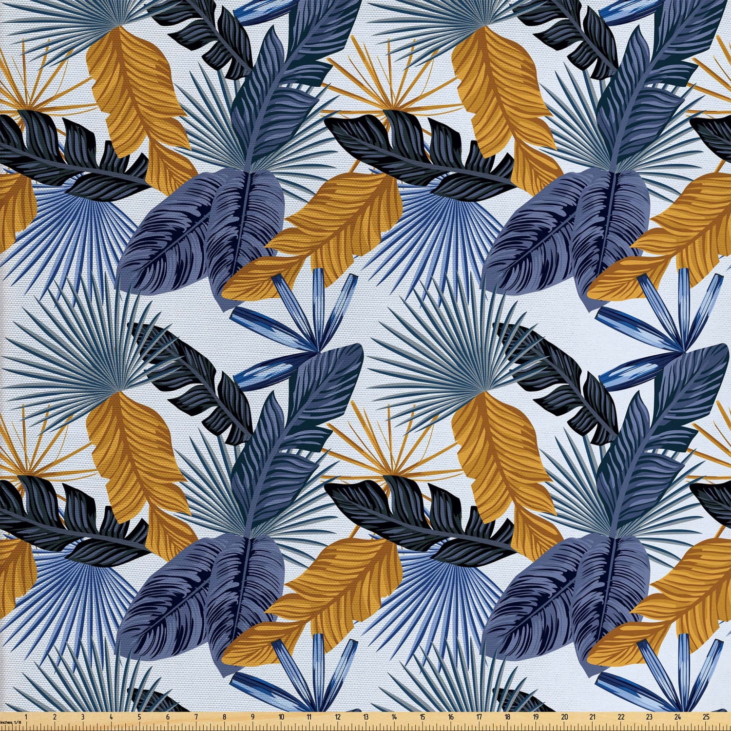 Hawaiian Fabric by The Yard, Tropical Beach Flora Illustration Aloha