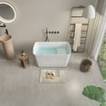 thumbnail image 3 of 49" Freestanding Soaking Tub,Deep Square Acrylic Bathtub with Built in Seat,Shoulder Level Soaking,Quick Drain and Overflow,Glossy,Spa Like Relaxation for Small Bathrooms,White, 3 of 7