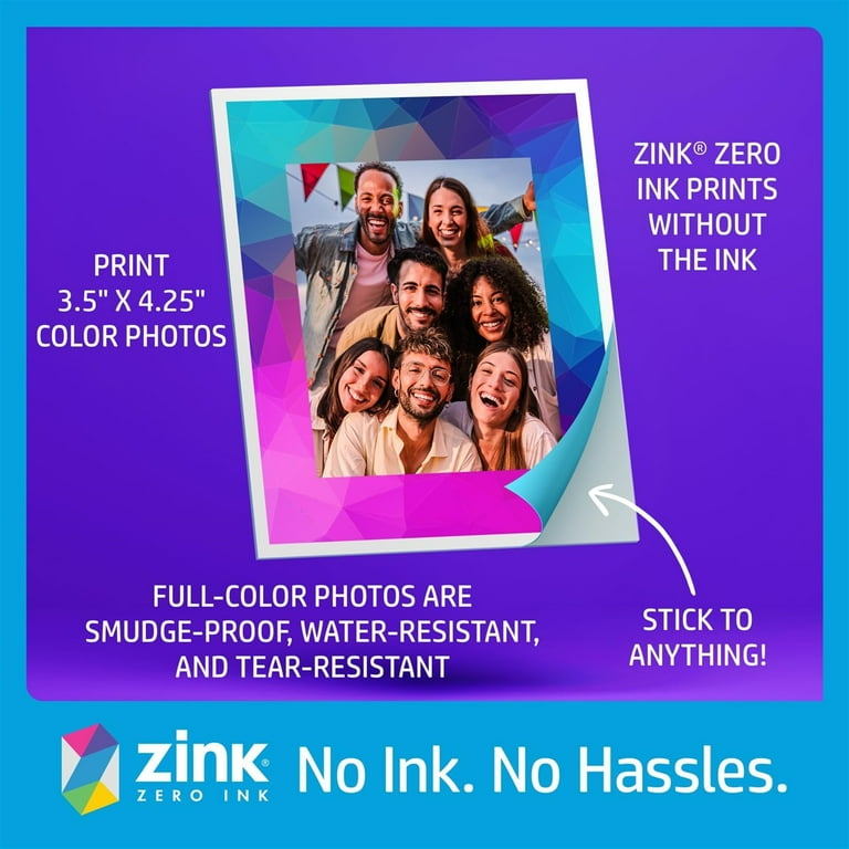 HP Sprocket Photo Booth Portable Photo Printer, ZINK Zero Ink