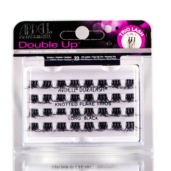 3 in 1 Trio / Long Black , Ardell Professional Double Up , Hair Scalp Skin Body - Pack of 1 w/ SLEEK Teasing Comb