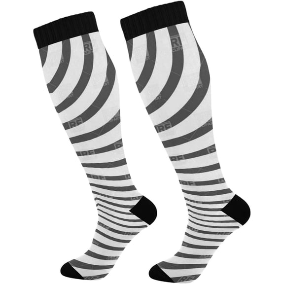 GZHJMY Zebra Compression Socks, Women Men Long Stocking (20-30mmHg), Travel Knee High Stockings for Athletic Sports,Running,Cycling,Nursing