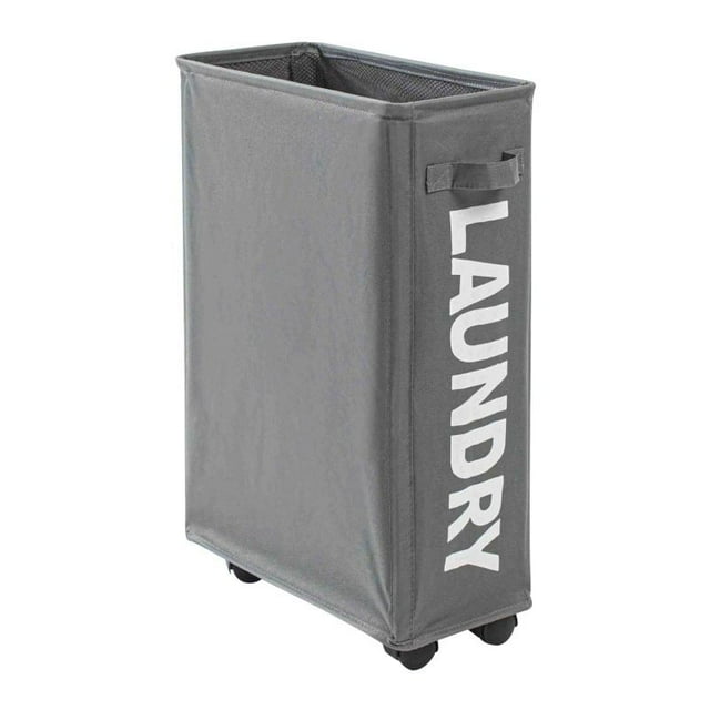 Rolling Slim Laundry Basket with Stand Foldable Waterproof Sorter and