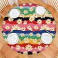 thumbnail image 2 of Pioneer Flower Floral Print Pattern Round Fitted Tablecloth with Elastic Edge,Dining Table Cover Waterproof,Outdoor Round Tablecloth for Camping,Dining,Indoor and Outdoor, 2 of 7