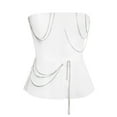 thumbnail image 6 of Biekopu Women Vest Tops, Strapless Metal Chain Solid Color Casual Party Street Summer Wrapped Shirt, 6 of 7
