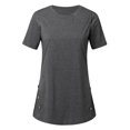 thumbnail image 4 of ZTTD Women's Maternity Short Sleeve Side Button Tunic Nursing Tops for Breastfeeding Blouse, 4 of 9