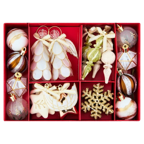 24-Count Gold and White Mini Christmas Ornaments, by Holiday Time