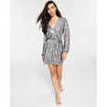 thumbnail image 1 of Leyden Womens Sequined Wrap Dress (Silver, XS), 1 of 1