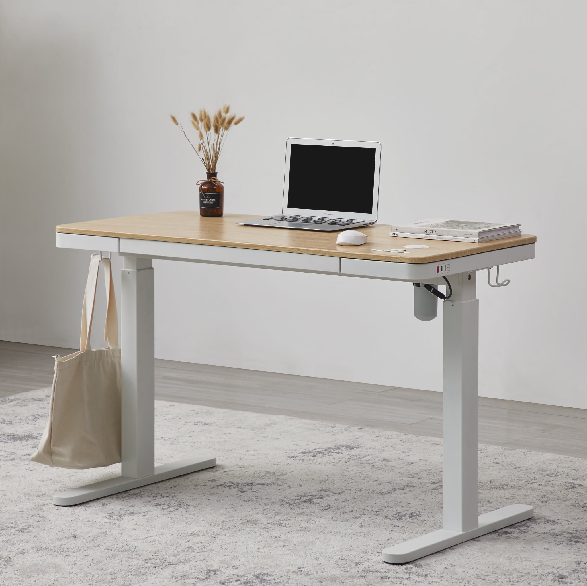 KOWO Electric Height Adjustable Standing Desk with Drawer, 48" Home