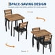thumbnail image 3 of 3-piece dining mesa set para 2: estilo rural kitchen mesa y forrado chair con metal frame, square dining room muebles para small spaces, apartments, y studios, 3 of 7