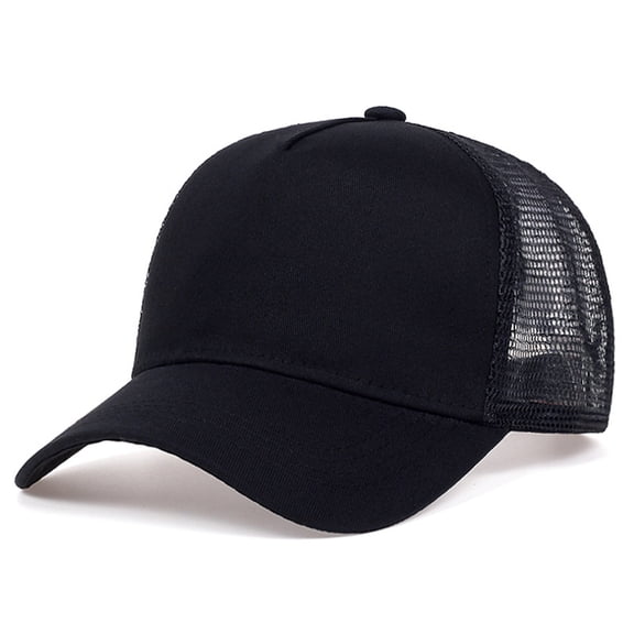Mens Hat Unisex Baseball Basic Solid Color Light Board Breathable Summer Sunshade Net Adjustable Outdoor Baseball Caps Black One Size