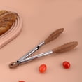 thumbnail image 3 of MRLESS Walnut Wooden Kitchen Tongs Serving Tongs Salad Tongs With Wooden Tips Buffet Tongs Wood Serving Tongs For Flipping Burgers Grilling, 3 of 9