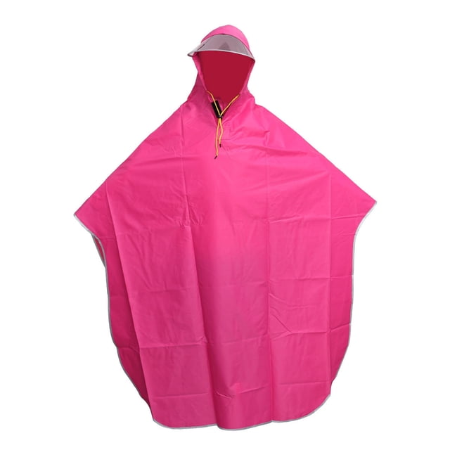 1Pack Rain Ponchos Adults Waterproof Windproof Tear-resistant Rosy Color Oxford Cloth PVC For Riding Camping