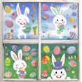 thumbnail image 2 of Pegatinas de pared decorativas de conejo, decoración de doble cara, huevos de conejo de Pascua, 2 of 5