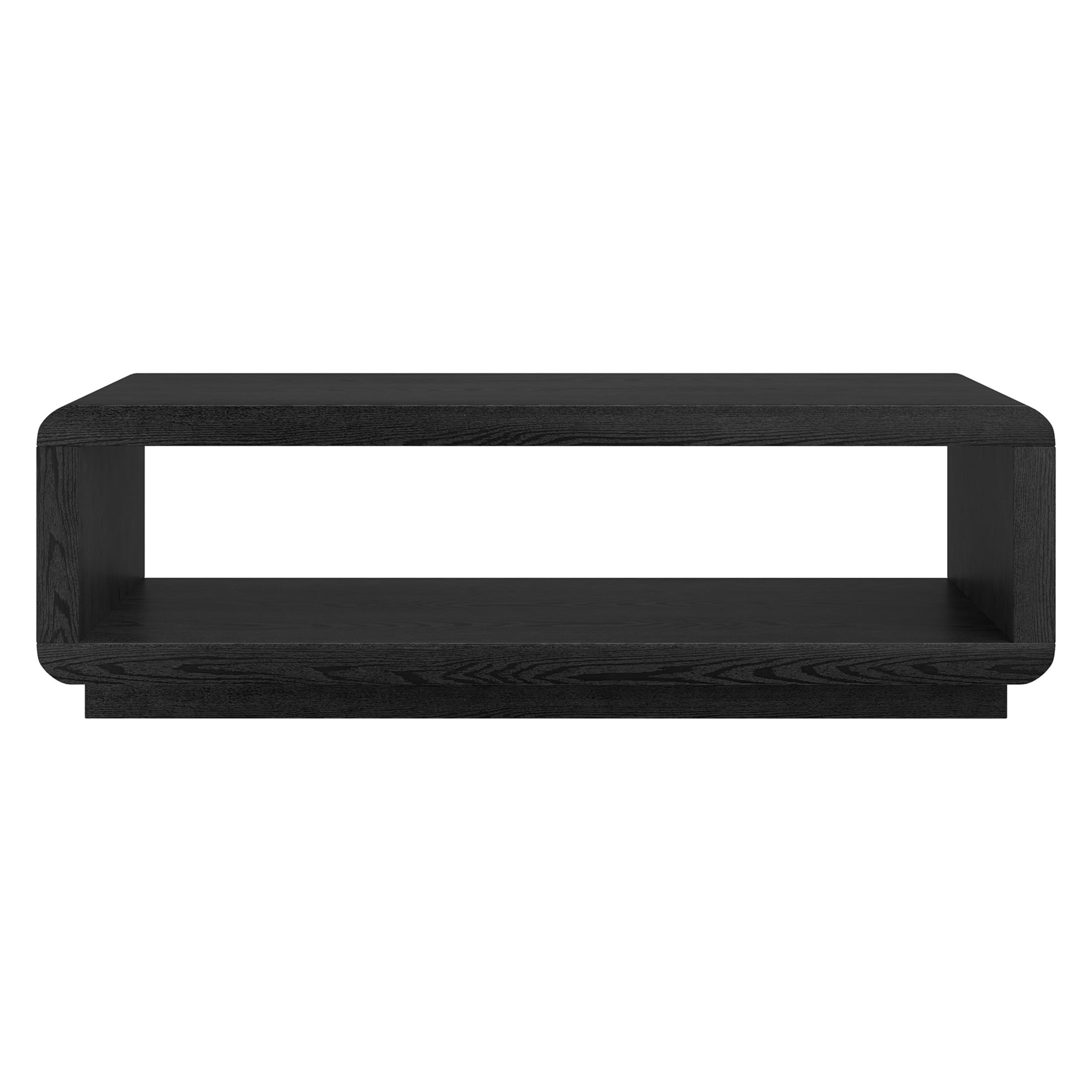 Evelyn&Zoe Modern/Contemporary 47.25" Wide Black Grain Coffee Table