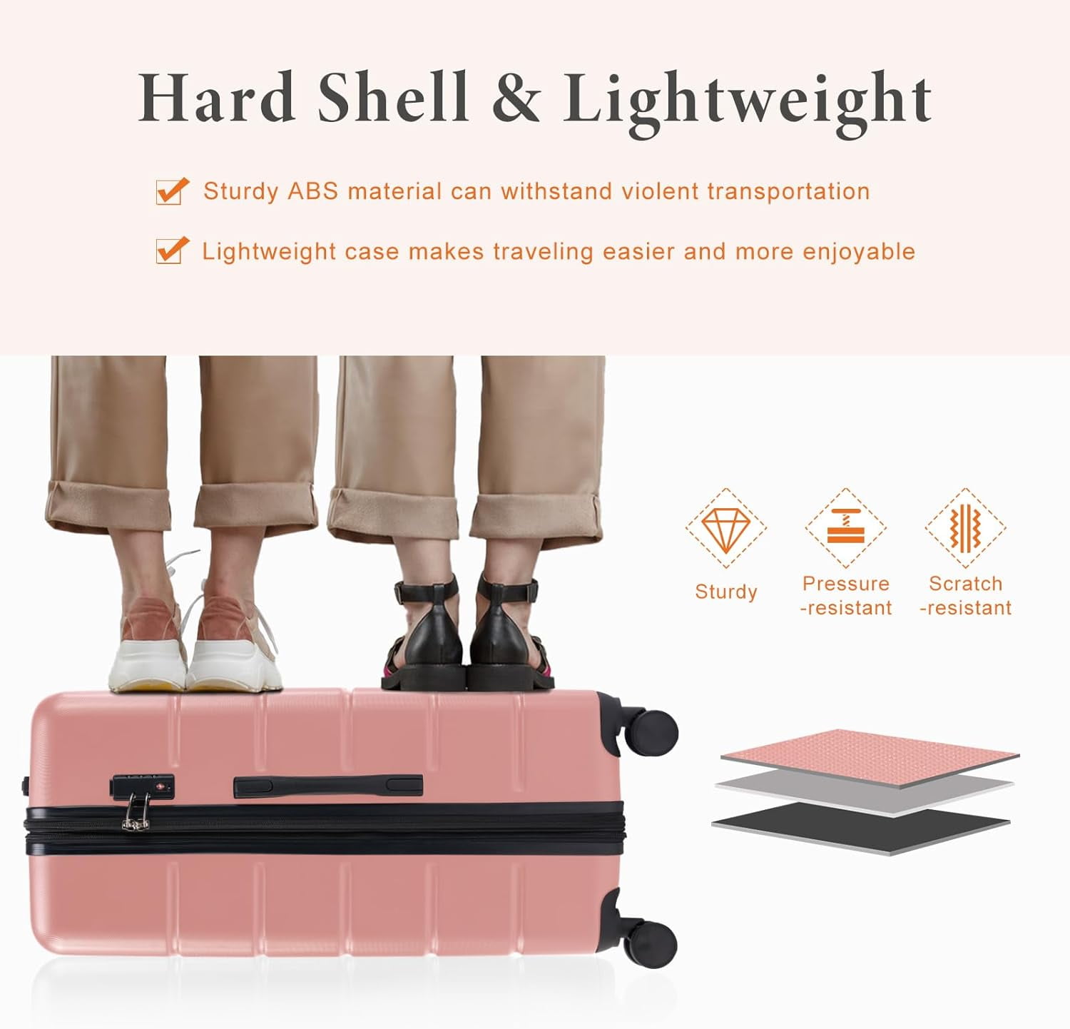 Nextay Carry on Luggage, Hardshell Lightweight Suitcase with Double Spinner Wheels and TSA Lock, 28 Inch