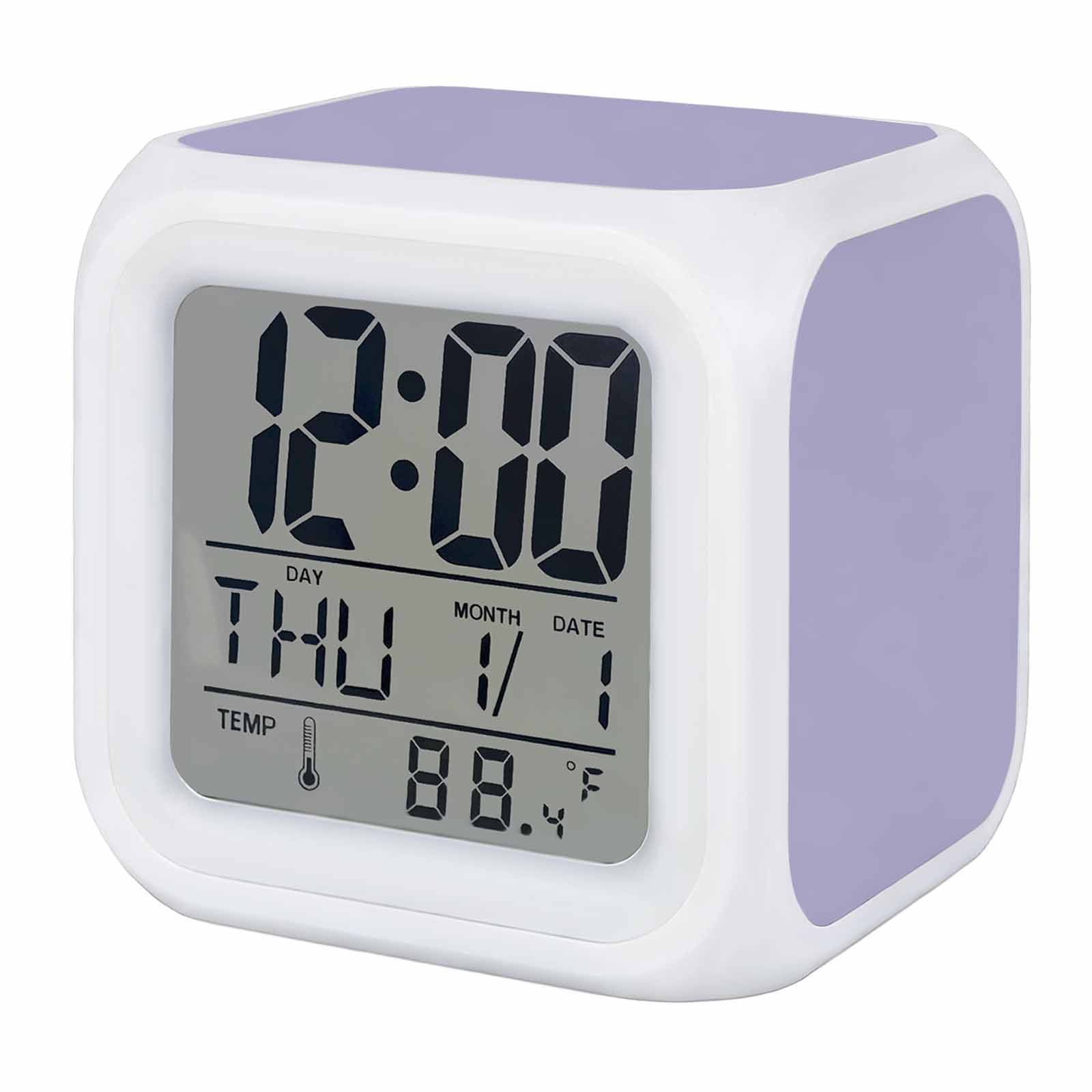 Pure Lavender Digital Alarm Clock for Bedrooms, Smart LED Alarm Clock with 7 Color Changing Night photo Pure Lavender Digital Alarm Clock for Bedrooms, Smart LED Alarm Clock with 7 Color Changing Night