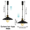 thumbnail image 3 of FSLiving Adjustable Height Track Pendnat Light J-Type Industrial Retractable Track Spotlight with Telescoping Rod Gimbaled Lamp-Post Juno Track Instant On Bouffant Cover Lamp, Black - 1 Light, 3 of 7