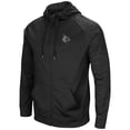 thumbnail image 2 of Men's Colosseum Black Louisville Cardinals Blackout 3.0 Tonal Raglan Full-Zip Hoodie, 2 of 3