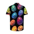 thumbnail image 4 of Blusas y camisas de manga corta con cuello en V Camisa estampada de Pascua para hombre Camisa abotonada Top de poliéster para hombre, 4 of 4