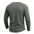 thumbnail image 6 of JTSRKL Mens Stylish Fake Two Piece Tops Crew Neck Button Placket Business Casual Long Sleeve Pullover Breathable Soft Textured Shirts, 6 of 9