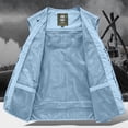 thumbnail image 5 of XUNKUSGA Mens Vest Utility Casual Sleeveless V Neck Fishing Vests for Men Classic Soild Color Travel Hunting Camping Outerwear with Multi Pockets,5XL,Blue, 5 of 6
