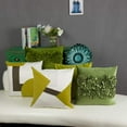 thumbnail image 2 of JWH 3D Handmade Square Decorative Soft and Smooth Velvet Flower Accent Pillow Cases 18x18inch Green, 2 of 8
