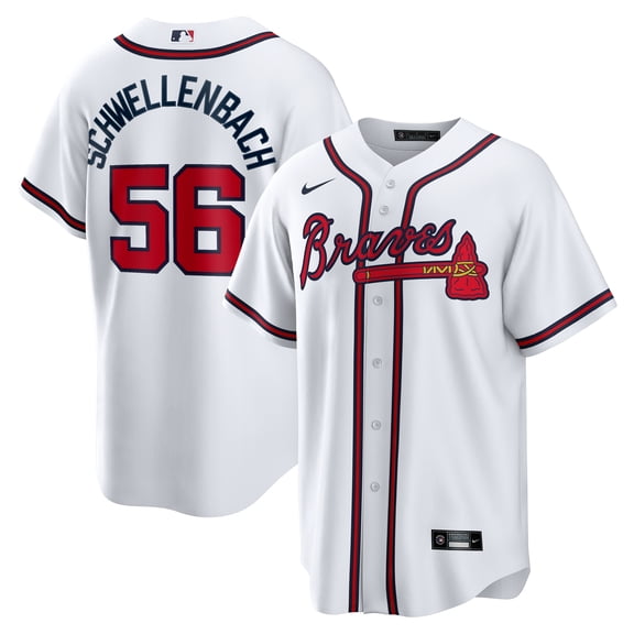 Men's Nike Spencer Schwellenbach White Atlanta Braves Home Replica Jersey