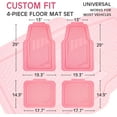 thumbnail image 2 of CAR GRAND Heavy Duty Rubber Floor Mats Pink 4-Piece Car Mat Set - Universal Waterproof for SUV Truck, Durable All-Weather Mats，Car Women,Girly(All Pink), 2 of 7