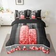 thumbnail image 2 of Erosebridal Petal Shower Gel Bedding Queen Size,Bling Showerhead Comforter Sets with Sheets,Red Flower Bedding Sets Queen Size,Microfiber Floral Bedroom Decorative,Reversible,7 Pieces, 2 of 6
