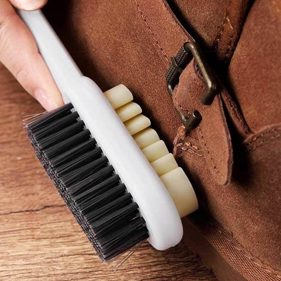2 In 1 Suede Shoe Brush, Soft Scrubber For Suede Leather Cleaning Shoe Boot Bag, Gentle Care Tool (A)