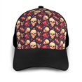 thumbnail image 3 of Naloa cool rock Skull record Adult adjustable Print Baseball Hat, Patchwork curved brim baseball capfor Men and Women, One Size, 3 of 5