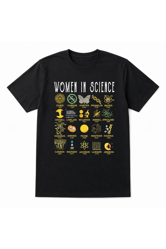 Women in Science Graphic T-Shirt, Unisex Classic Fit Short Sleeve Tee