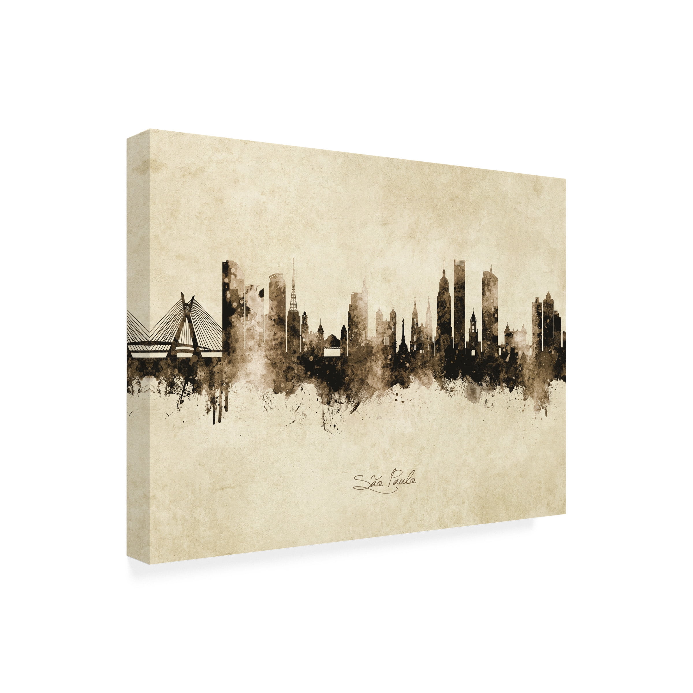 Michael Tompsett 'São Paulo Skyline Brazil Vintage' Canvas Art