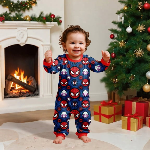 Superhero Spide Family Matching PJs Sets Long Sleeve Christmas Sleepwear Outfits