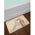 thumbnail image 2 of Umbrella Girl Bath Mat, Couple Kissing with Eiffel Tower on the Background, Plush Bathroom Decor Mat with Non Slip Backing, 29.5" X 17.5", Chocolate Pale Mustard, by Ambesonne, 2 of 2