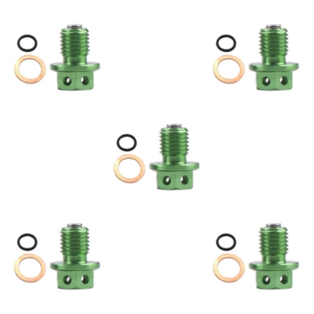 ZheElen Magnetic Oil Drain Plug for Motorcycle Upgrade Parts Parts Replacement Green 12X1.25mm 5Set