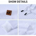 thumbnail image 4 of Tyhengta Men's Hoodies Pullover Plaid Jacquard Hoodie Long Sleeve Casual Drawstring Sweatshirts with Pocket White M, 4 of 8
