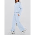 thumbnail image 3 of MOSHU 2 Piece Womens Outfits Sets Half Zipper Oversized Sweatshirts and Drawstring Sweatpants with Pockets Fall Trendy Tracksuits, 3 of 9