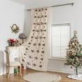 thumbnail image 5 of 2 Panels Modern Christmas Sheer Curtains, Bells Santa Claus Print, Rod Pocket Window Drapes for Living Room and Dining Room, Washable Polyester Voile, Decorative Transparent Curtain Panels, 5 of 7