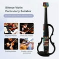 thumbnail image 3 of Headless Electric Violin Carbon Fiber Body Silent Fiddle ABS Edge Silent Electric Violin for Practice Performance, 3 of 8